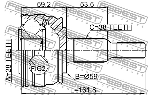 Przegub FEBEST 2310-TRANRR