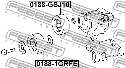 Rolka prowadząca paska osprzętu FEBEST 0188-1GRFE