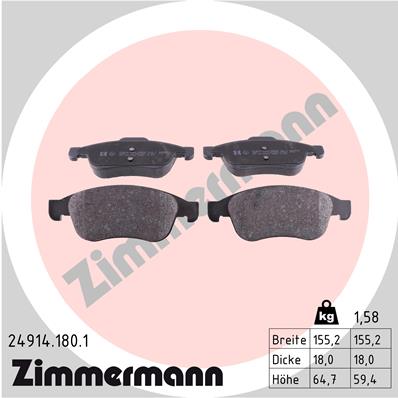 Klocki hamulcowe ZIMMERMANN 24914.180.1