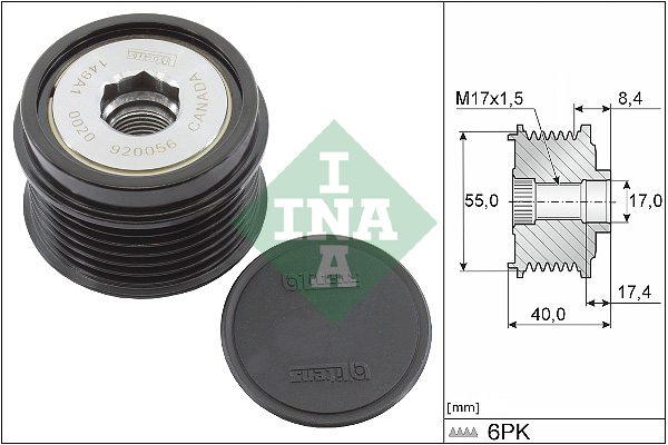 Sprzęgło alternatora INA 535 0336 10