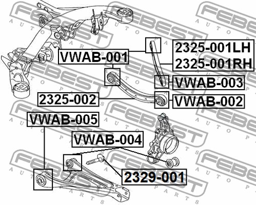 Tuleja wahacza FEBEST VWAB-001
