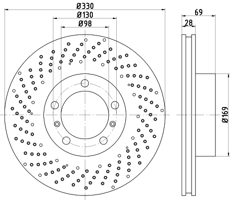 Tarcza hamulcowa HELLA 8DD 355 125-021