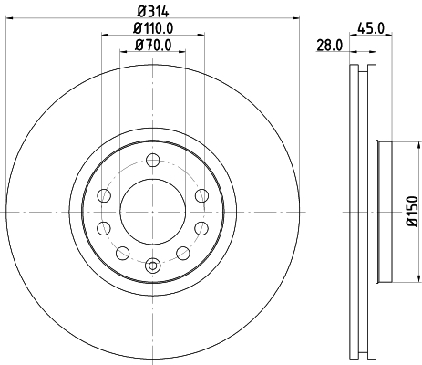 Tarcza hamulcowa HELLA PAGID 8DD 355 127-851