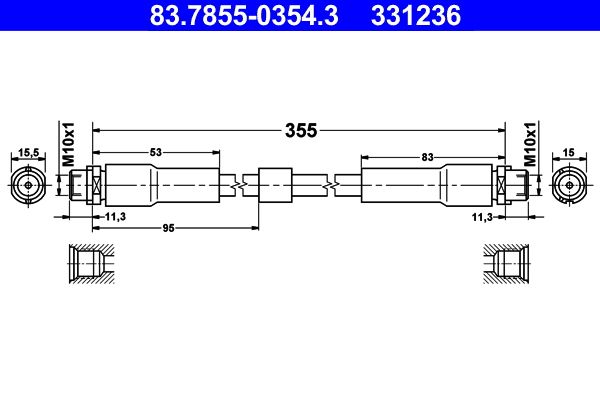 Przewód hamulcowy elastyczny ATE 83.7855-0354.3