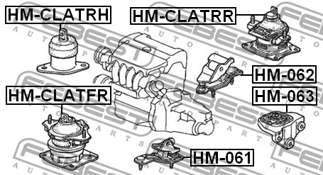 Poduszka silnika FEBEST HM-CLATFR