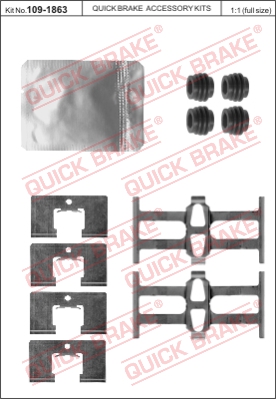 Zestaw akcesoriów montażowych  klocków hamulcowych QUICK BRAKE 109-1863