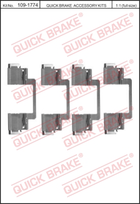 Zestaw akcesoriów montażowych  klocków hamulcowych QUICK BRAKE 109-1774