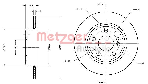 Tarcza hamulcowa METZGER 6110720