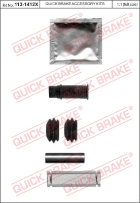 Zestaw tulei prowadzących zacisk hamulca QUICK BRAKE 113-1412X