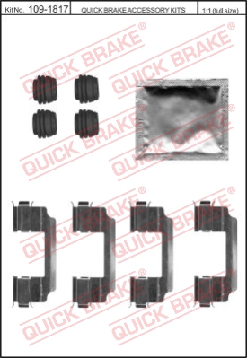 Zestaw akcesoriów montażowych  klocków hamulcowych QUICK BRAKE 109-1817