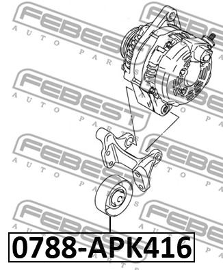 Rolka prowadząca paska osprzętu FEBEST 0788-APK416
