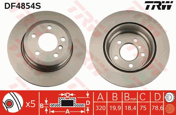 Tarcza hamulcowa TRW DF4854S