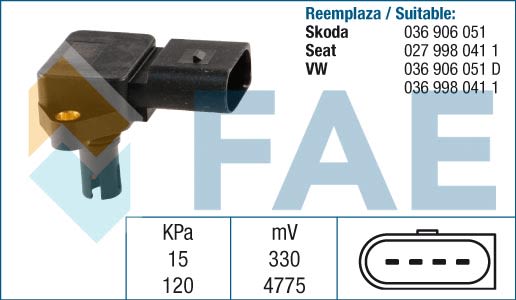 Czujnik ciśnienia w kolektorze ssącym FAE 15038