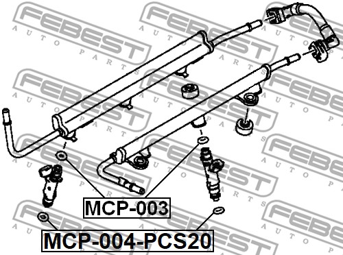 Pierścień uszczelniający  wtryskiwacz FEBEST MCP-004-PCS20
