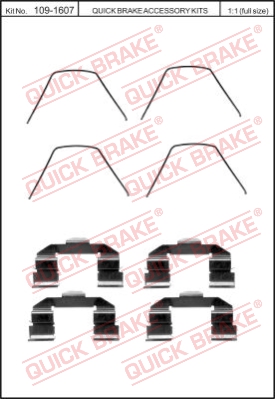 Zestaw akcesoriów montażowych  klocków hamulcowych QUICK BRAKE 109-1607