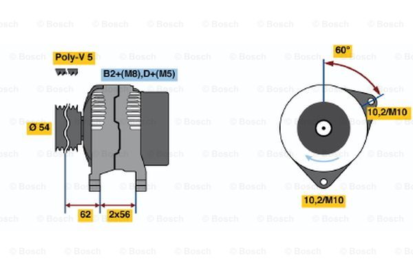 Alternator BOSCH 0 986 044 410