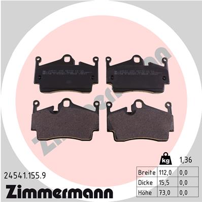 Klocki hamulcowe ZIMMERMANN 24541.155.9