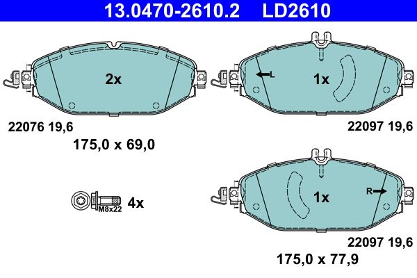 Klocki hamulcowe ATE 13.0470-2610.2