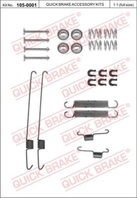 Zestaw dodatków do szczęk hamulcowych QUICK BRAKE 105-0001