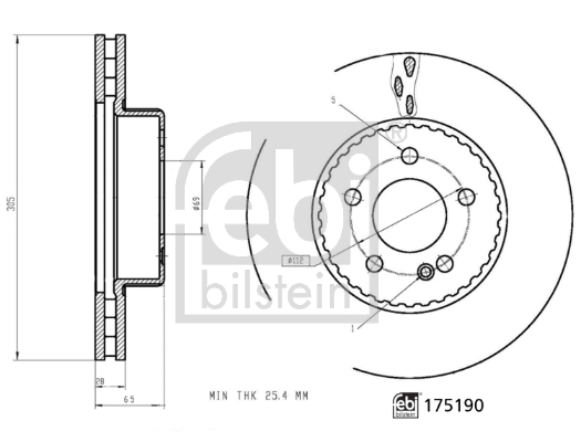 Tarcza hamulcowa FEBI BILSTEIN 175190