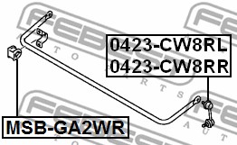 Guma stabilizatora FEBEST MSB-GA2WR