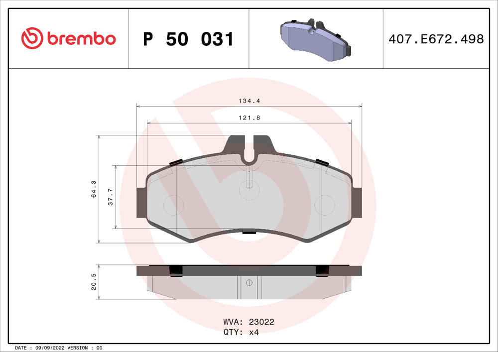 Klocki hamulcowe BREMBO P 50 031