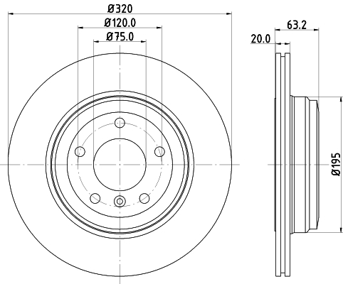 Tarcza hamulcowa HELLA 8DD 355 128-121
