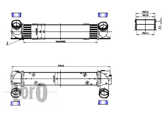 Chłodnica powietrza intercooler ABAKUS 004-018-0004