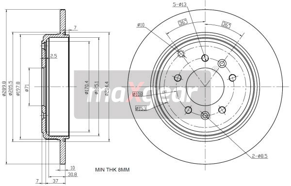 Tarcza hamulcowa MAXGEAR 19-1215