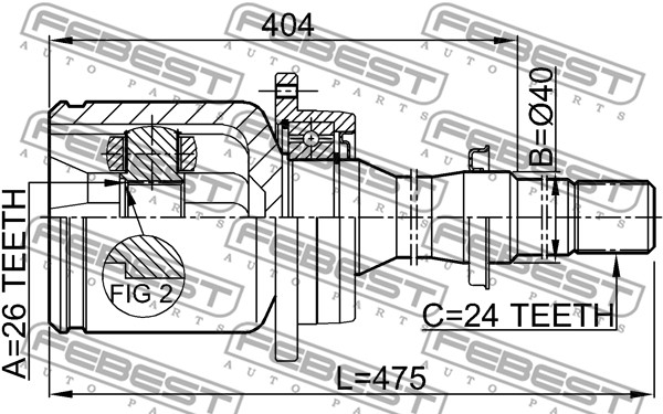 Przegub FEBEST 0111-AZT251RH