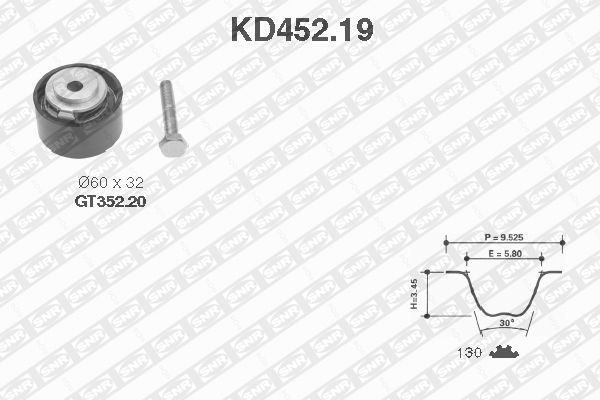 Zestaw paska rozrządu SNR KD452.19