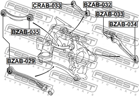 Tuleja wahacza FEBEST BZAB-032