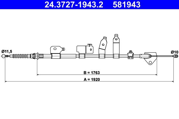 Linka hamulca ręcznego ATE 24.3727-1943.2