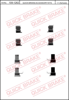 Zestaw akcesoriów montażowych  klocków hamulcowych QUICK BRAKE 109-1262
