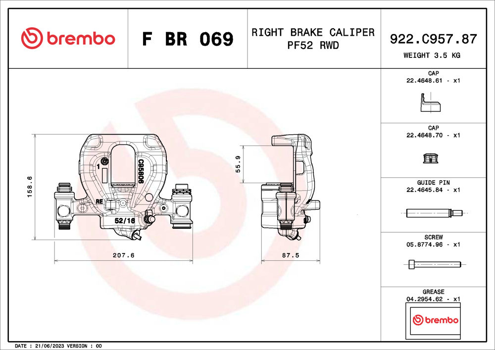 Zacisk hamulca BREMBO F BR 069