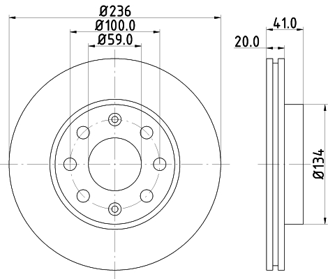 Tarcza hamulcowa HELLA 8DD 355 111-341