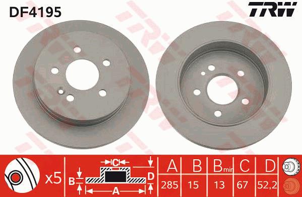 Tarcza hamulcowa TRW DF4195