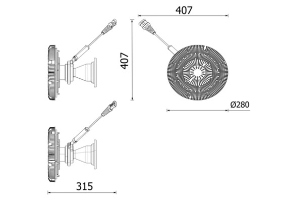 Sprzęgło, wentylator chłodzenia MAHLE CFC 277 000P