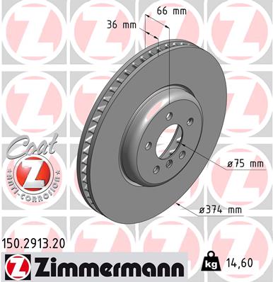 Tarcza hamulcowa ZIMMERMANN 150.2913.20