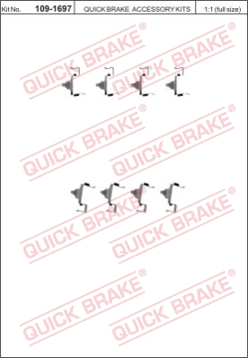Zestaw akcesoriów montażowych  klocków hamulcowych QUICK BRAKE 109-1697
