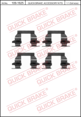 Zestaw akcesoriów montażowych  klocków hamulcowych QUICK BRAKE 109-1625
