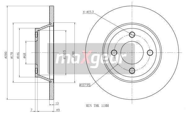 Tarcza hamulcowa MAXGEAR 19-0782