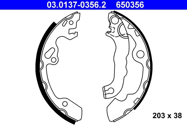 Szczęki hamulcowe ATE 03.0137-0356.2