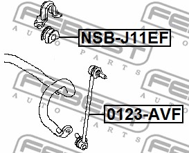 Guma stabilizatora FEBEST NSB-J11EF