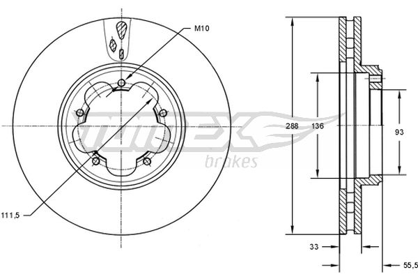 Tarcza hamulcowa TOMEX BRAKES TX 73-11