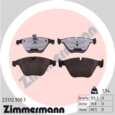 Klocki hamulcowe ZIMMERMANN 23312.900.1