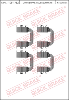 Zestaw akcesoriów montażowych  klocków hamulcowych QUICK BRAKE 109-1782