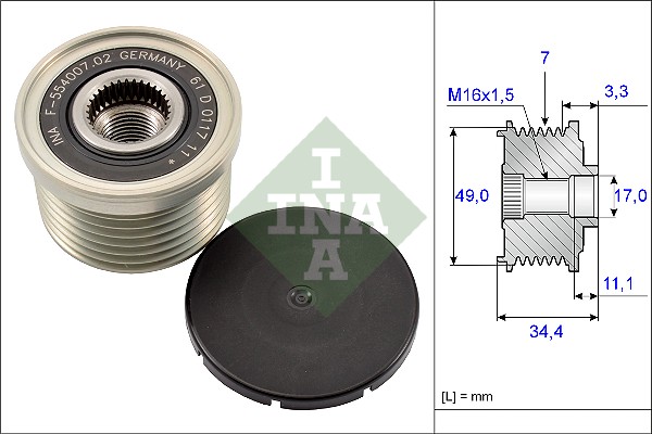 Sprzęgło alternatora INA 535 0164 10