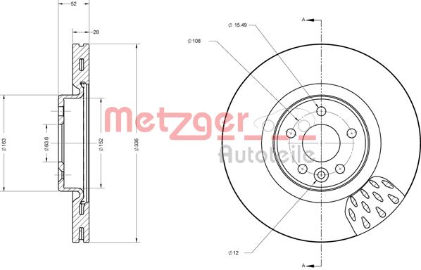 Tarcza hamulcowa METZGER 6110659