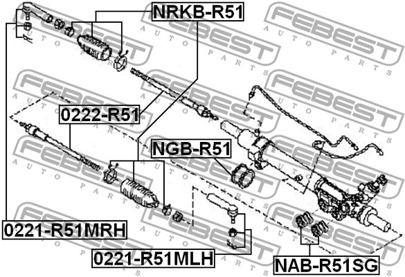 Poduszka przekładni kierowniczej FEBEST NGB-R51